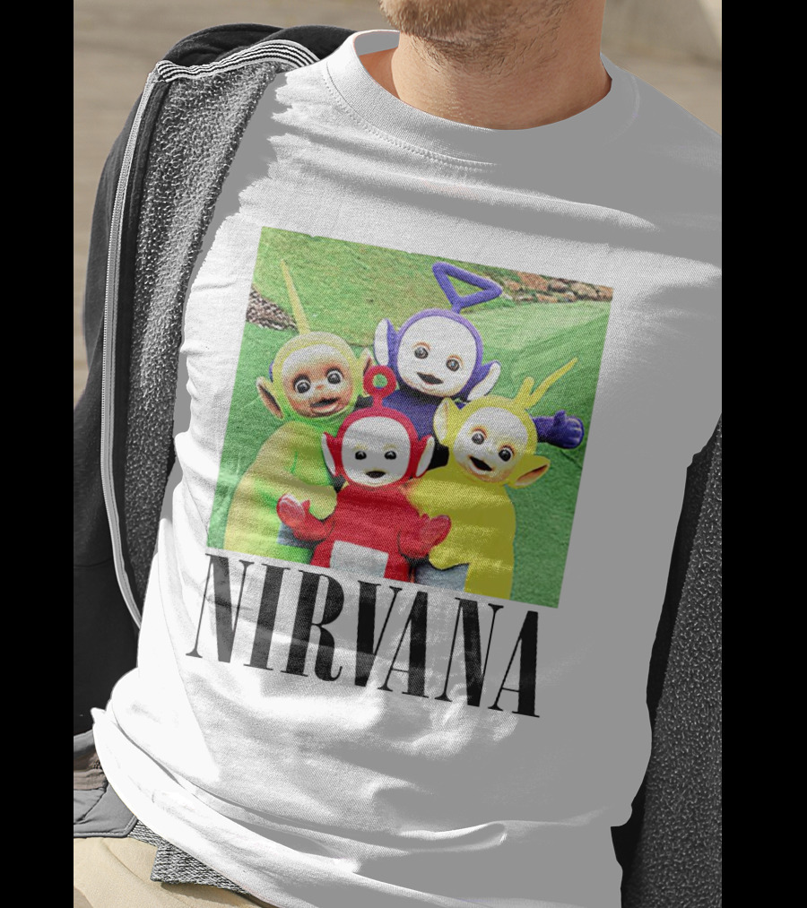 Nirvana Teletubbies Crossover Black T-Shirt