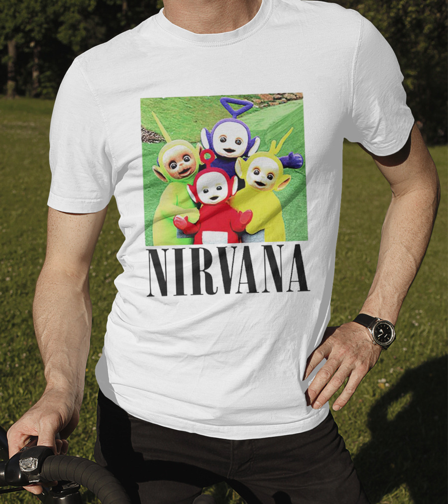 Nirvana Teletubbies Crossover Black T-Shirt