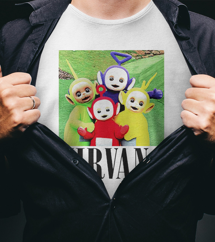 Nirvana Teletubbies Crossover Black T-Shirt