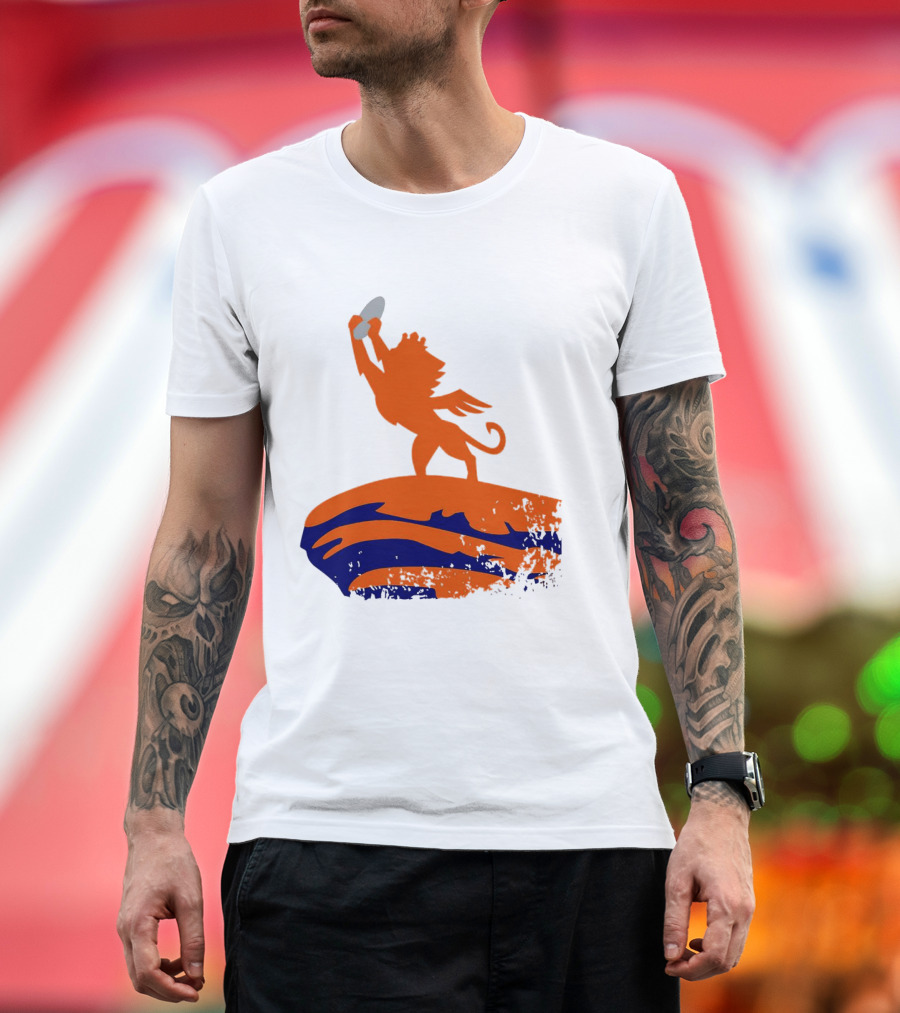 Fc Cincinnati King Of The Shield Orange Lion Crowned On Mound T-Shirt