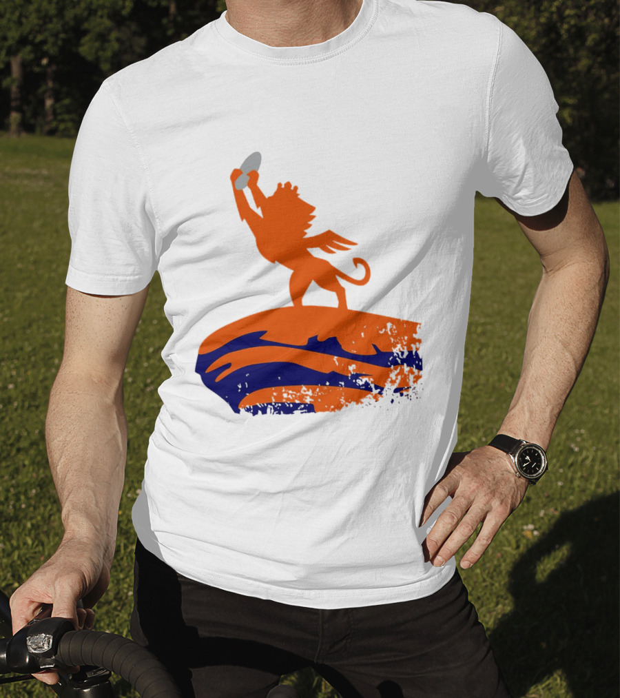Fc Cincinnati King Of The Shield Orange Lion Crowned On Mound T-Shirt