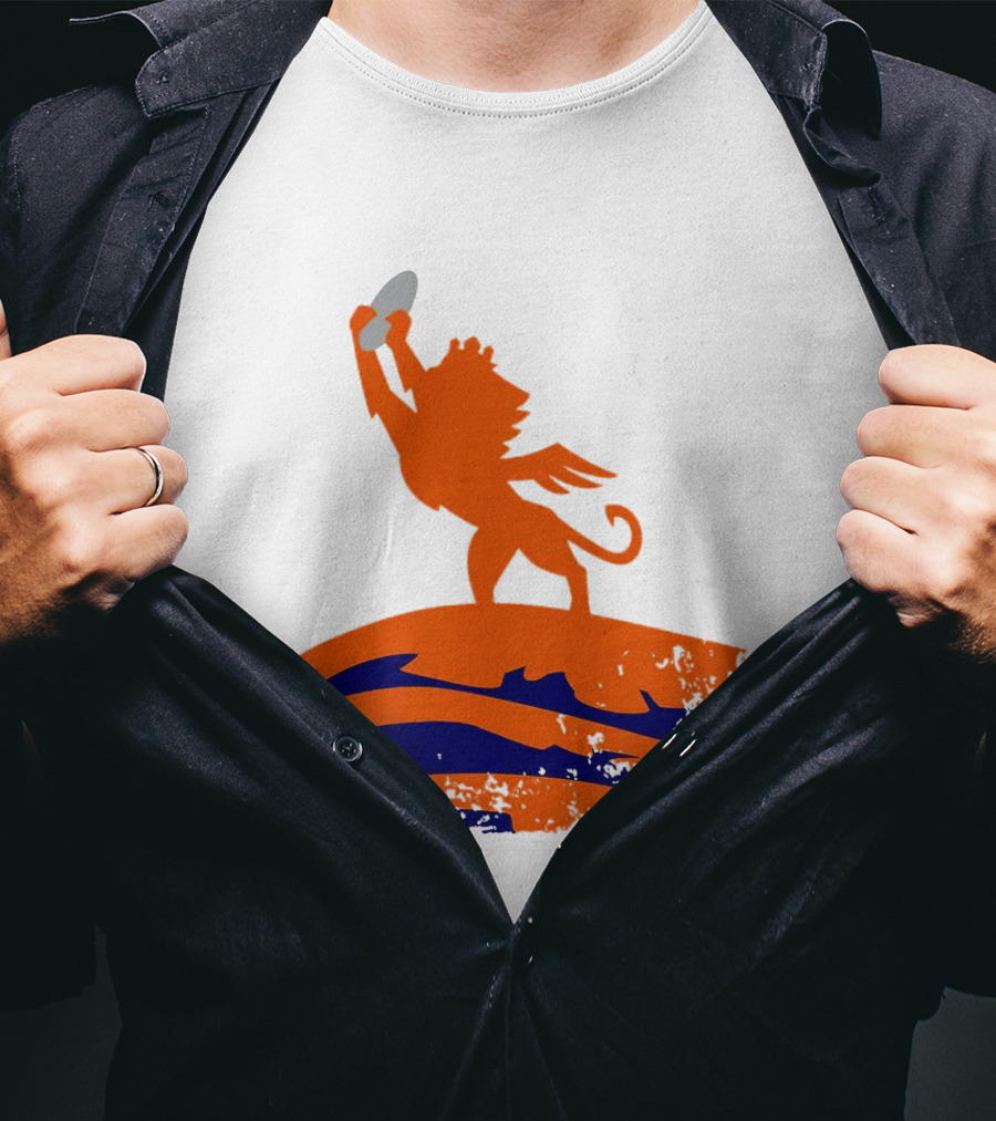 Fc Cincinnati King Of The Shield Orange Lion Crowned On Mound T-Shirt