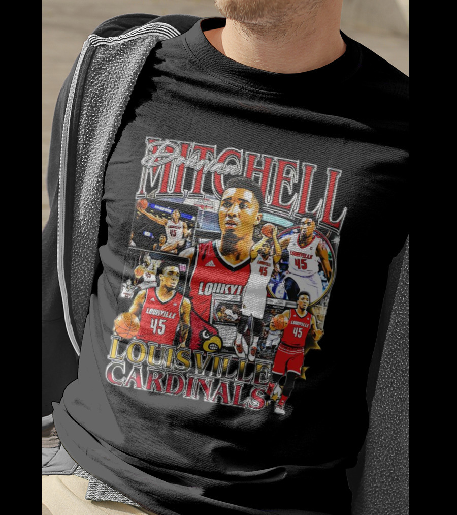 Donovan Mitchell Louisville Cardinals Basketball Highlights Collage T-Shirt
