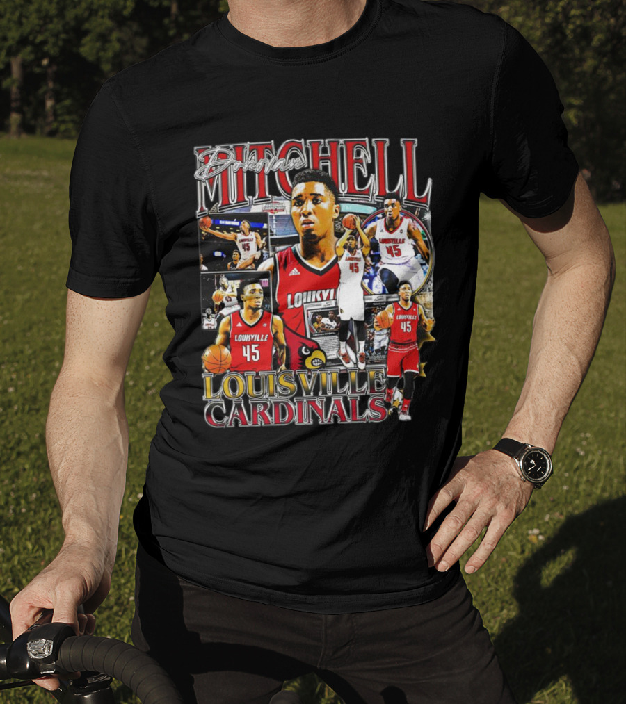 Donovan Mitchell Louisville Cardinals Basketball Highlights Collage T-Shirt