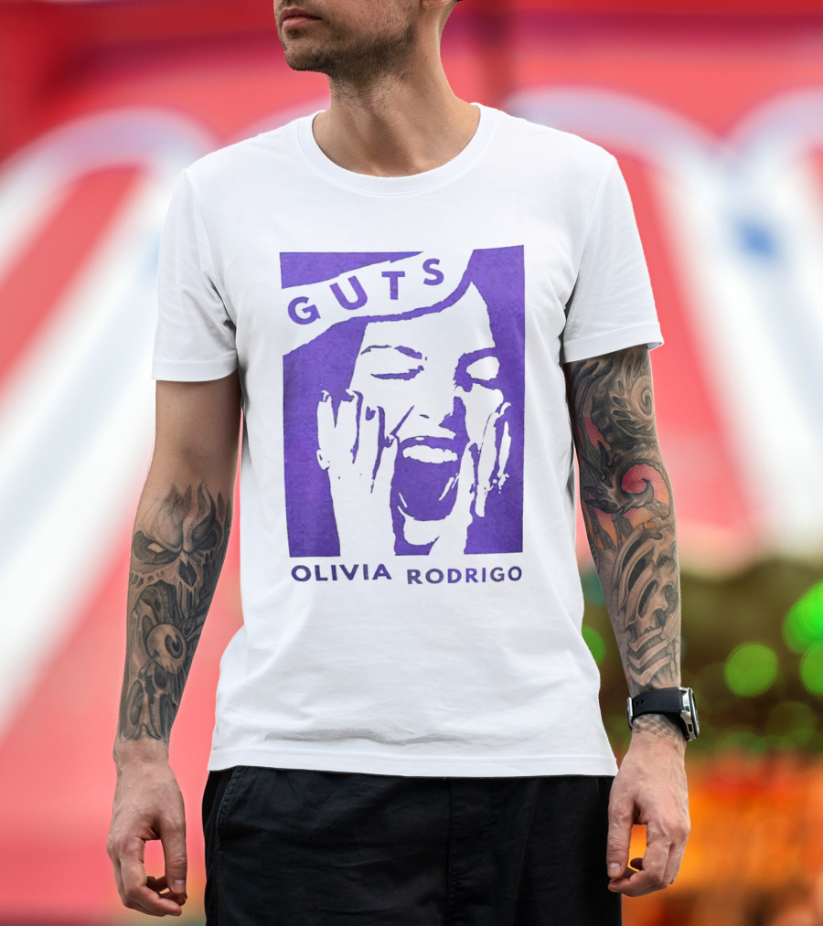 Guts Olivia Rodrigo Vintage Purple Face T-Shirt