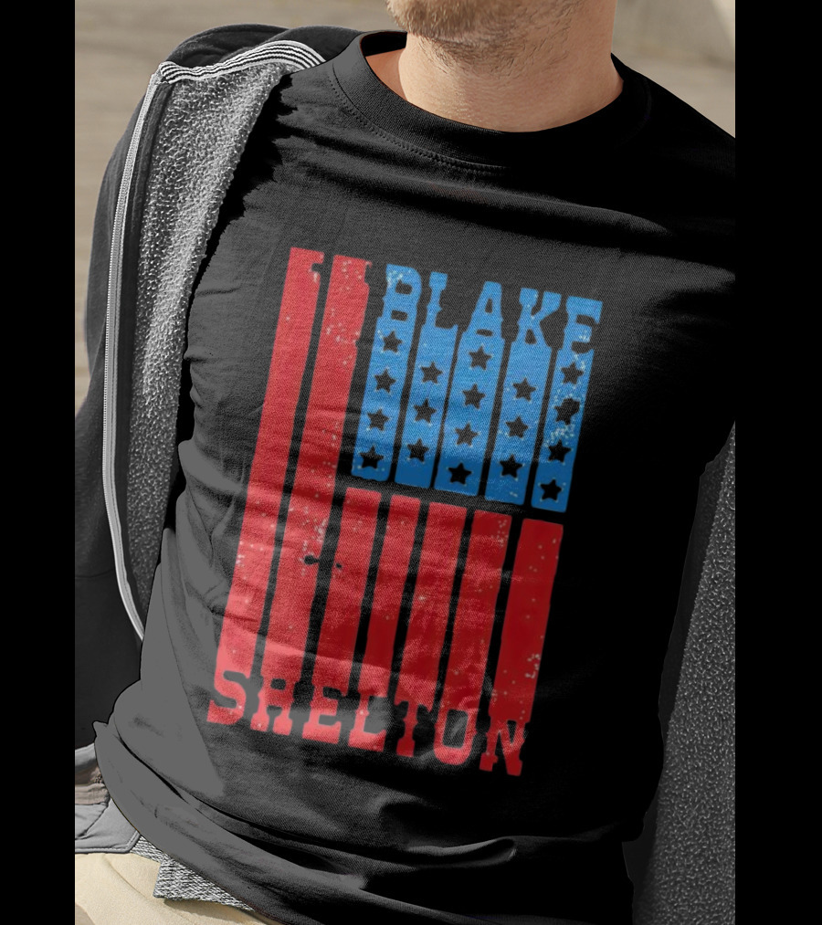 Blake Shelton American Flag Stars And Stripes USA T-Shirt