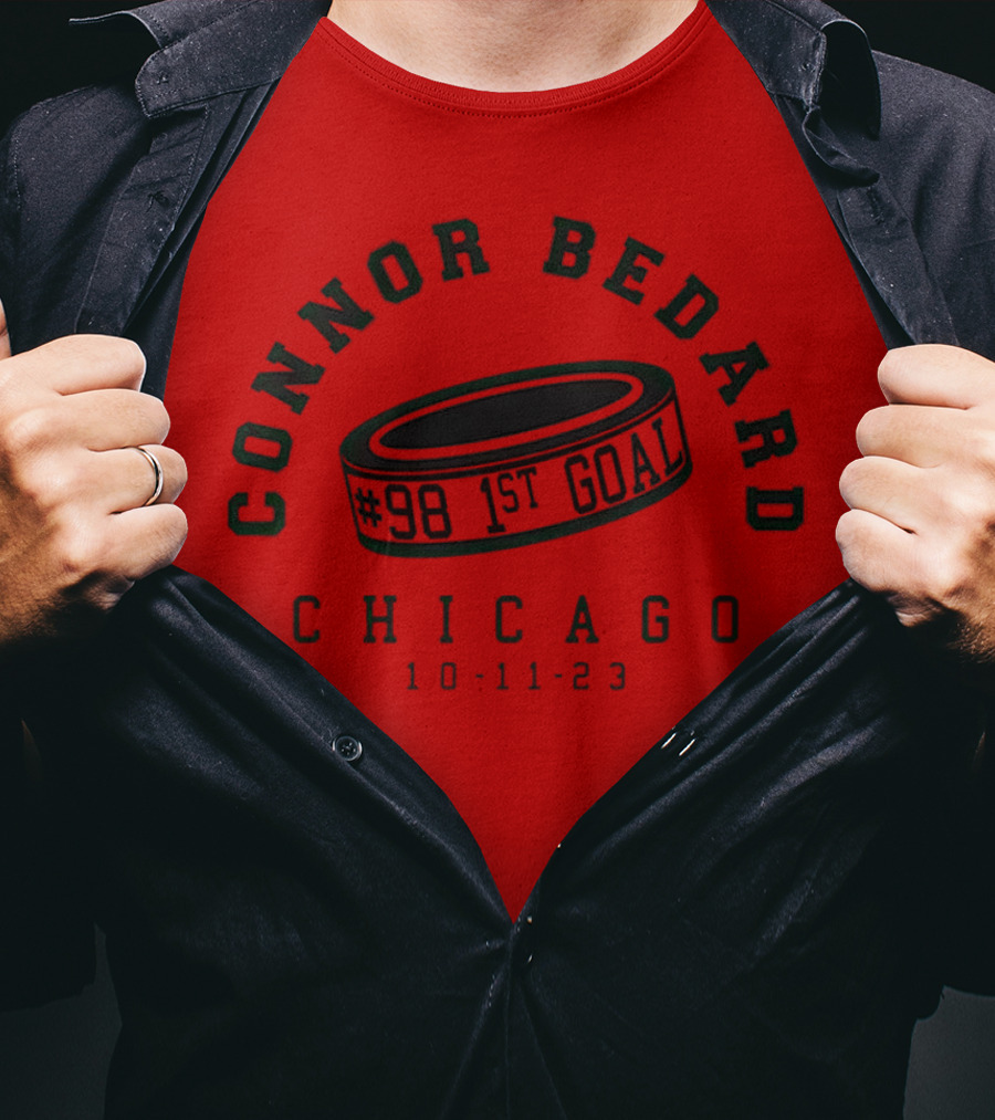 Connor Bedard #98 1st Goal Chicago 10-11-23 T-Shirt