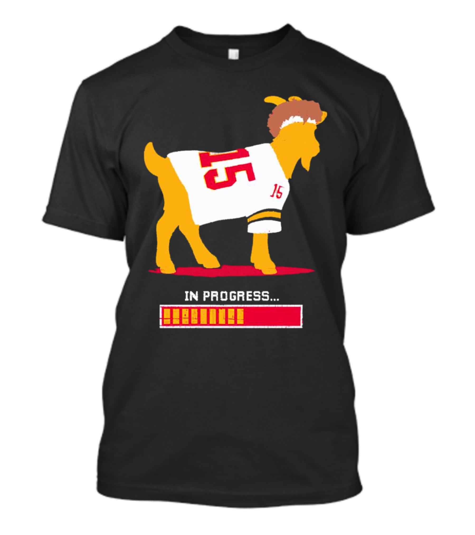 Goat In Progress Patrick Mahomes Kansas City Chiefs Number 15 T-Shirt