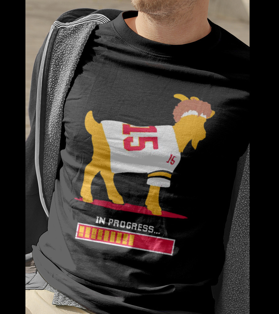 Goat In Progress Patrick Mahomes Kansas City Chiefs Number 15 T-Shirt