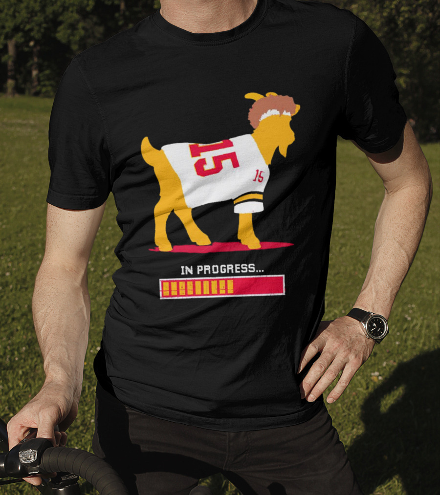 Goat In Progress Patrick Mahomes Kansas City Chiefs Number 15 T-Shirt