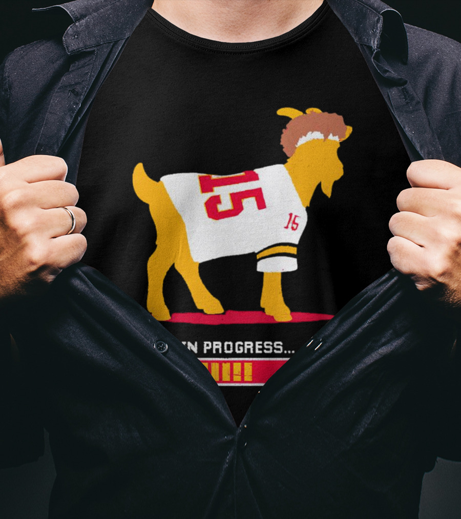 Goat In Progress Patrick Mahomes Kansas City Chiefs Number 15 T-Shirt