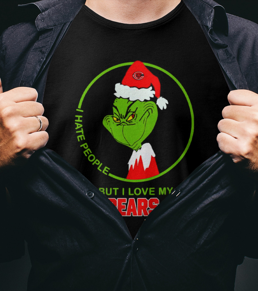 I Hate People But I Love My Bears Grinch Christmas Hat T-Shirt