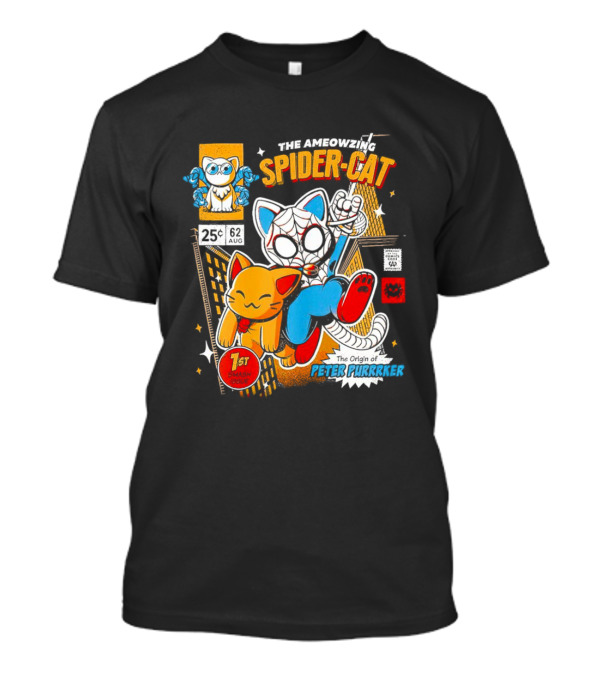 The Ameowzing Spider-Cat 1st Issue The Origin Of Peter Purrrker Comic T-Shirt