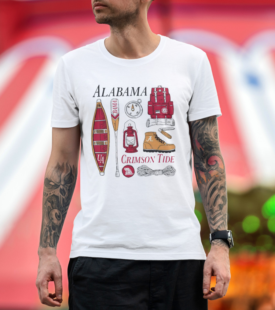 Alabama Crimson Tide Camping Gear and Outdoor Adventure Essentials T-Shirt