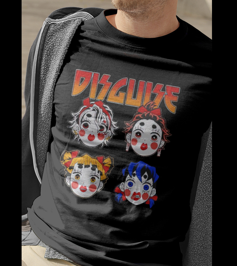 Disguise Anime Demon Slayer Character Faces T-Shirt
