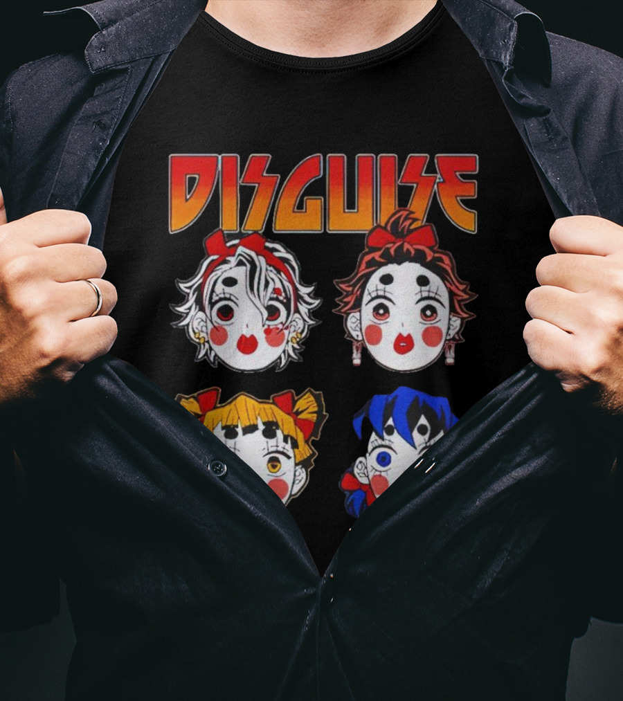 Disguise Anime Demon Slayer Character Faces T-Shirt