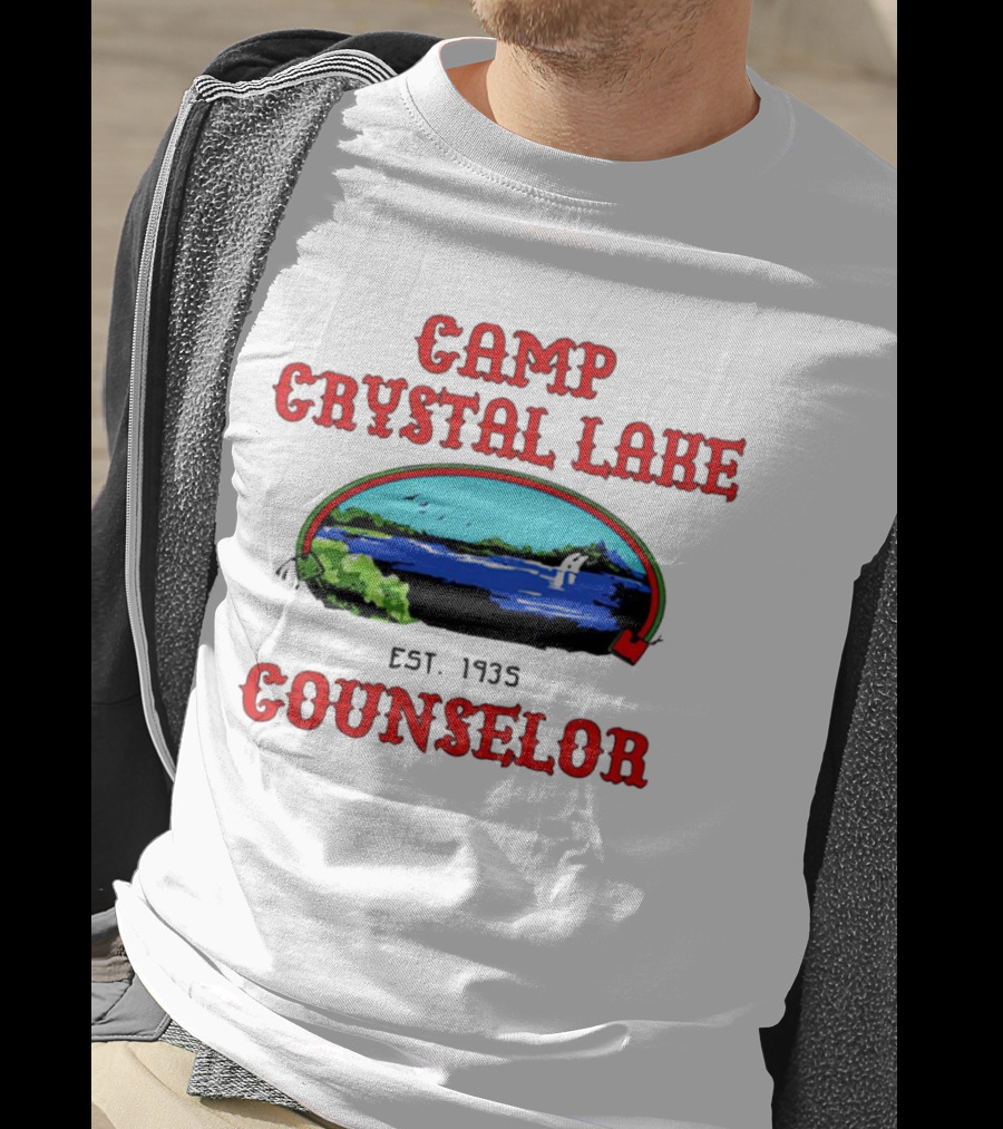 Camp Crystal Lake Counselor Est. 1935 Lake Scene T-Shirt