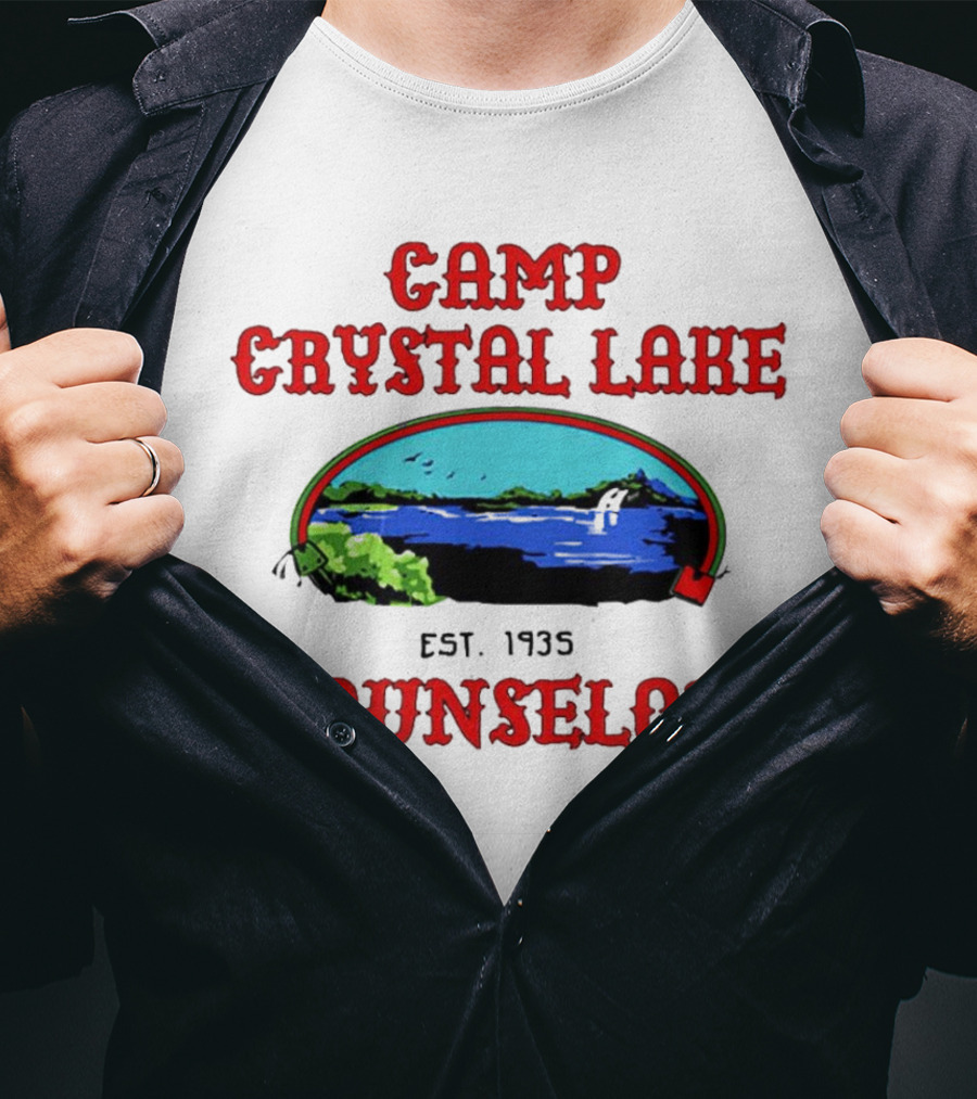 Camp Crystal Lake Counselor Est. 1935 Lake Scene T-Shirt