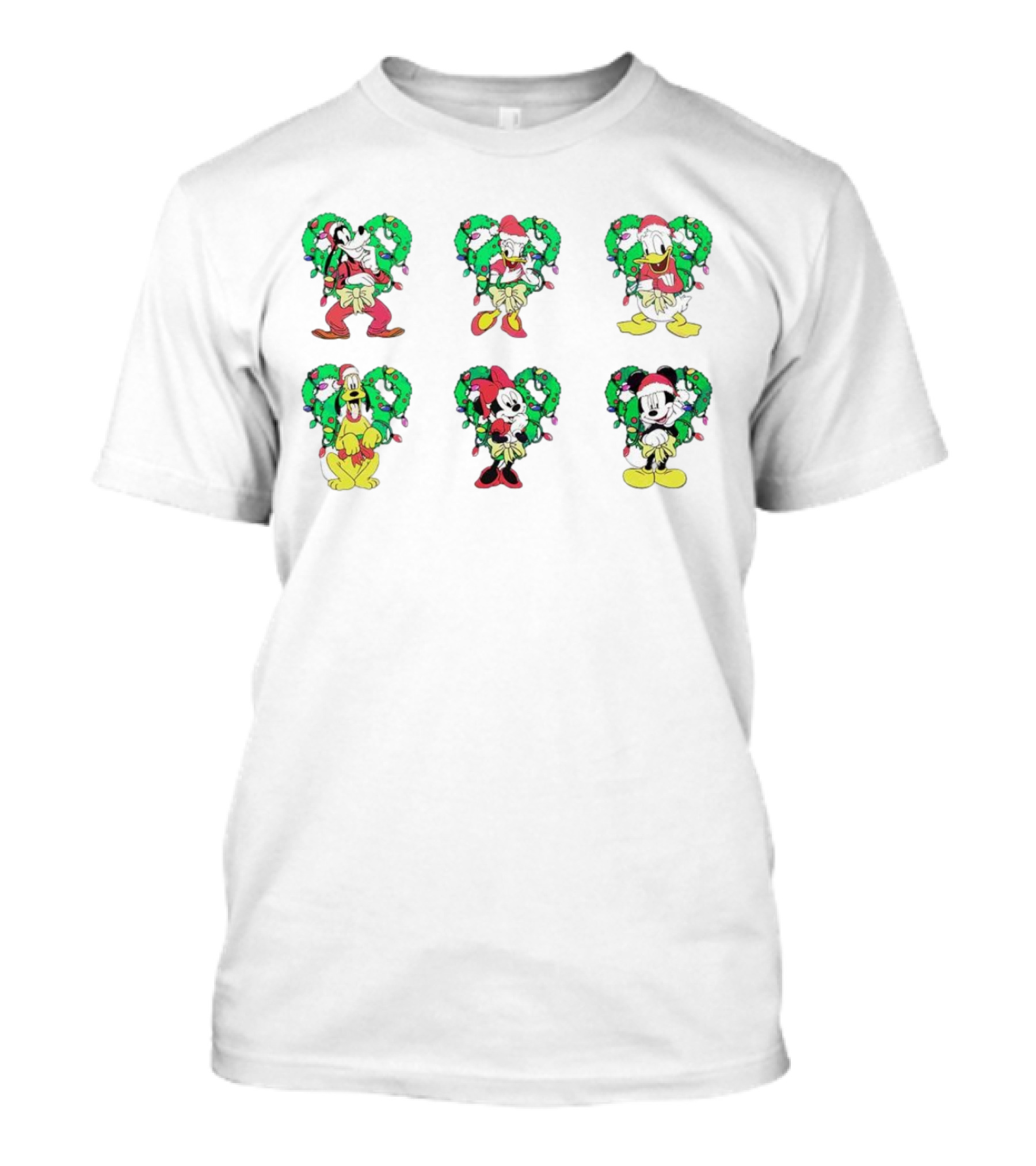 Mickey And Friends Festive Christmas Wreath Collection T-Shirt