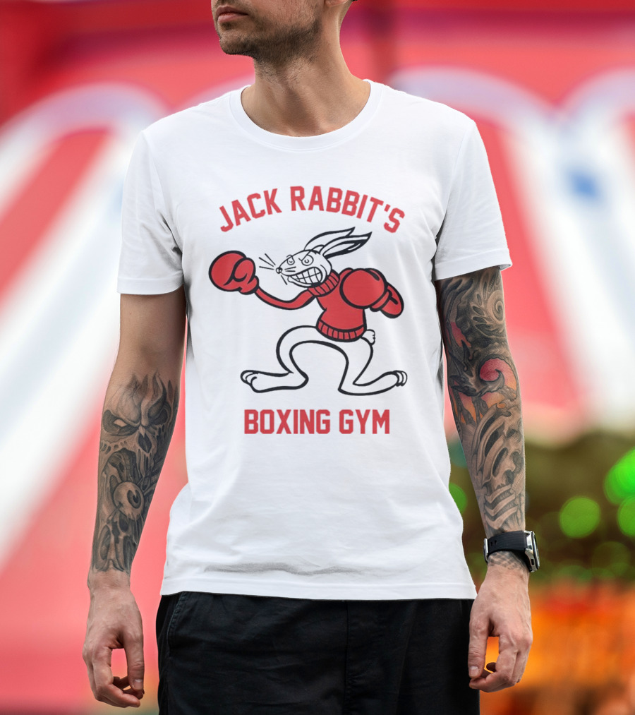 Jack Rabbit's Boxing Gym Rabbit Illustration with Boxing Gloves T-Shirt