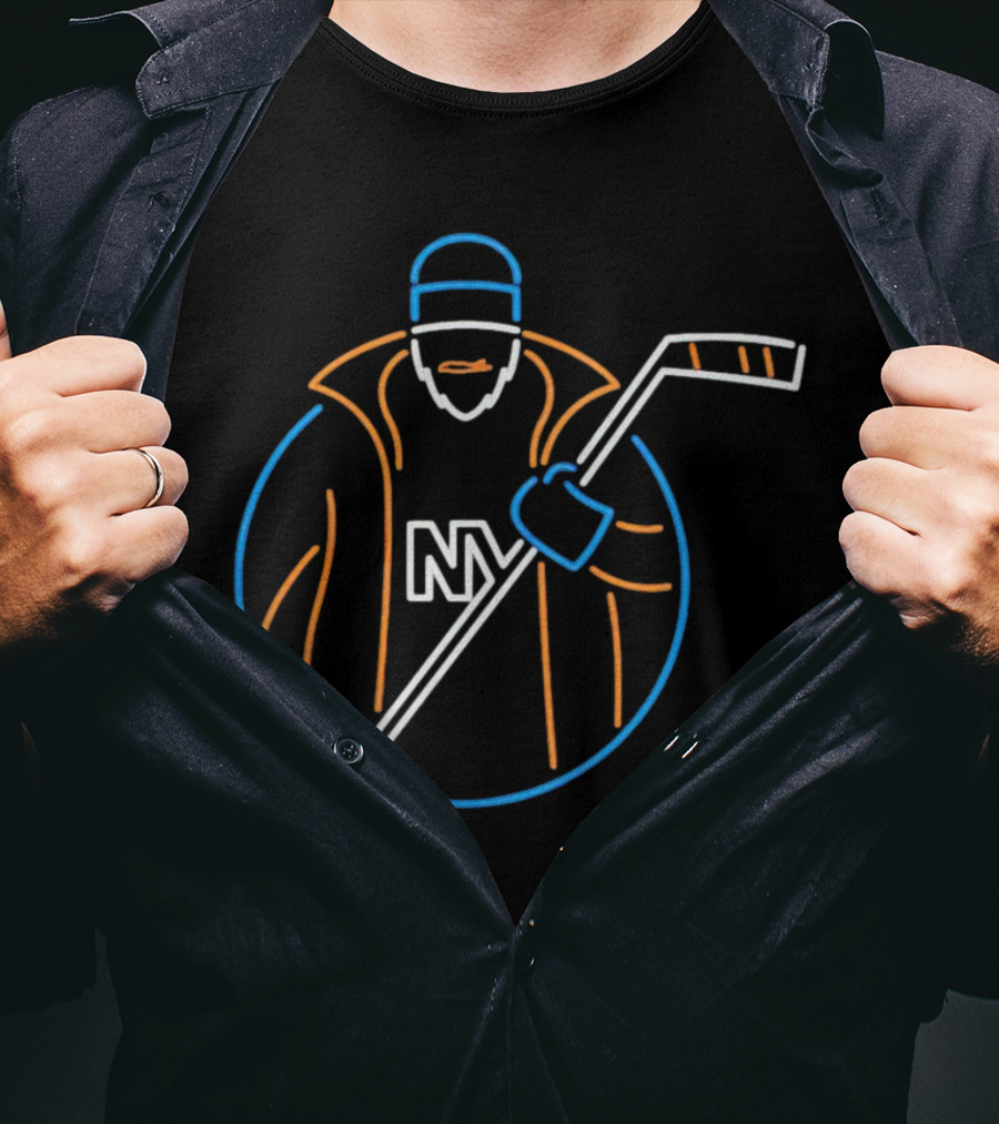 New York Islanders LGI Fisherman Neon NY Hockey T-Shirt