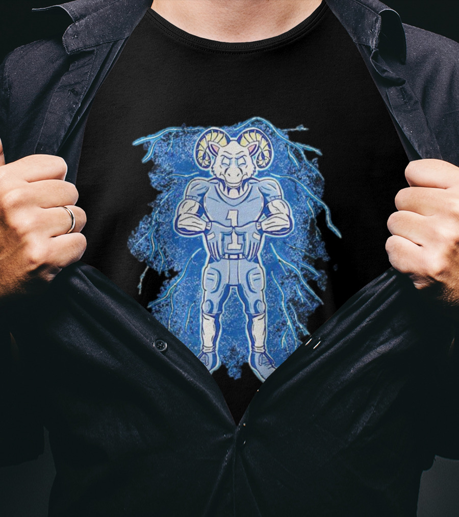 Rameses North Carolina Tar Heels Storm Lightning Mascot T-Shirt