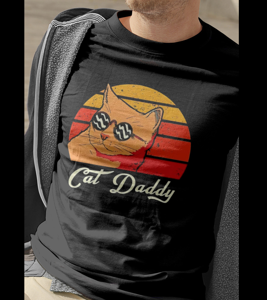 Vintage Cat Daddy Retro Sunglasses Sunburst T-Shirt