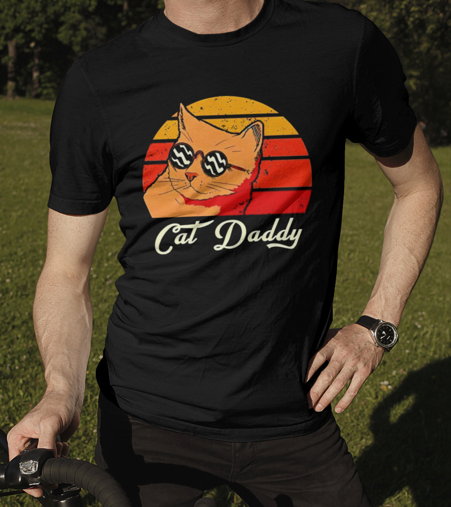 Vintage Cat Daddy Retro Sunglasses Sunburst T-Shirt