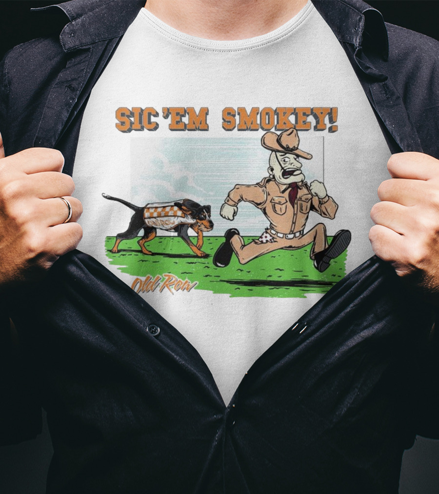 Sic Em Smokey Tennessee Volunteers Old Row Football T-Shirt