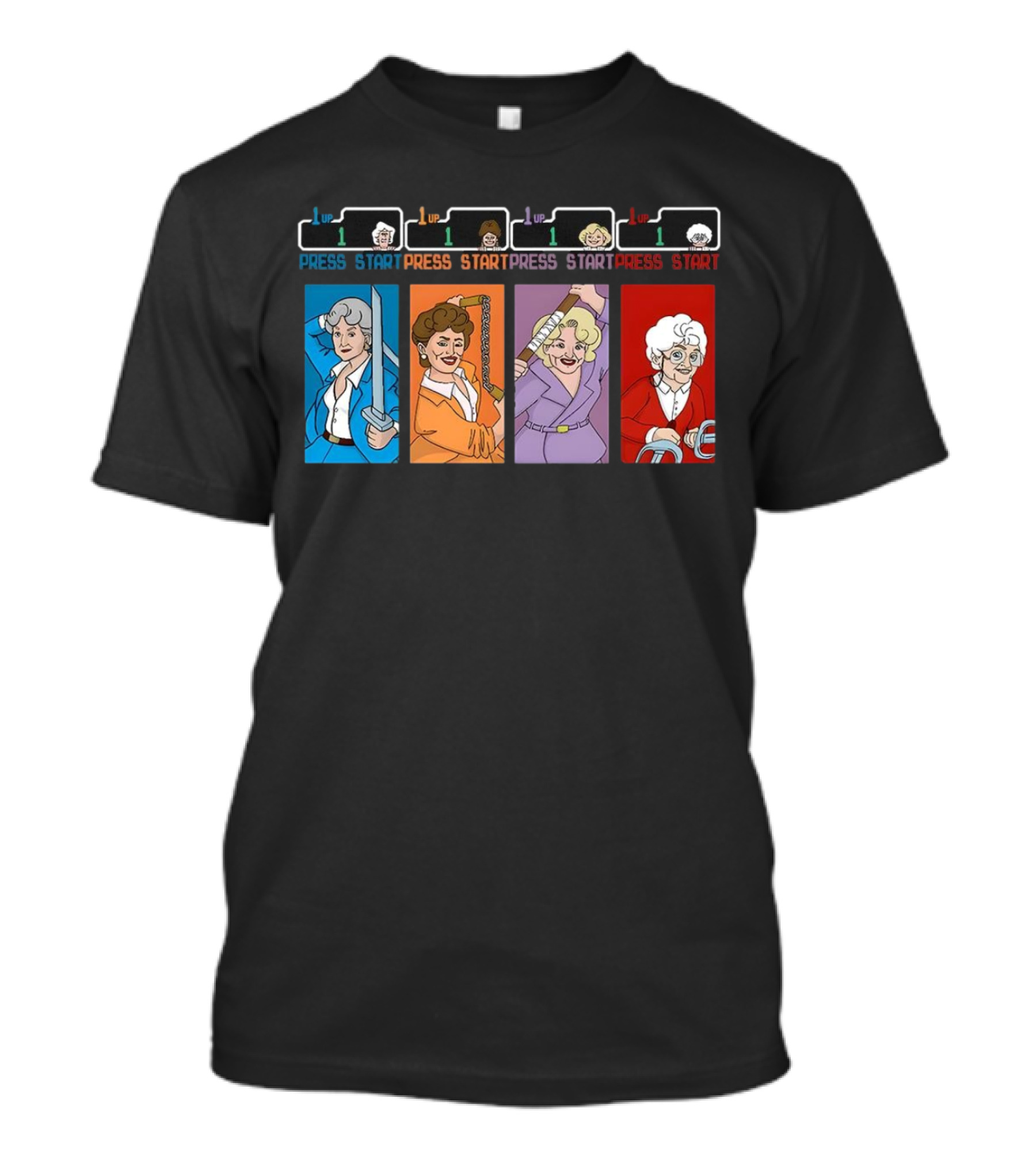 Golden Girls X Ninja Press Start Game 1up 1up 1up 1up T-Shirt