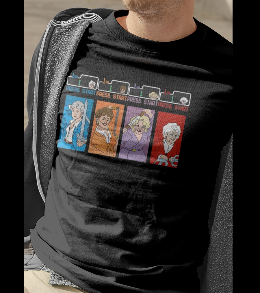 Golden Girls X Ninja Press Start Game 1up 1up 1up 1up T-Shirt