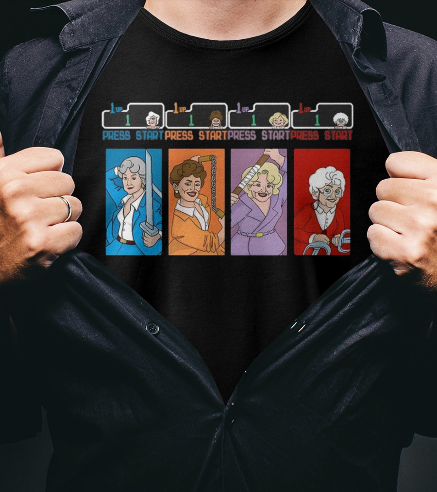 Golden Girls X Ninja Press Start Game 1up 1up 1up 1up T-Shirt