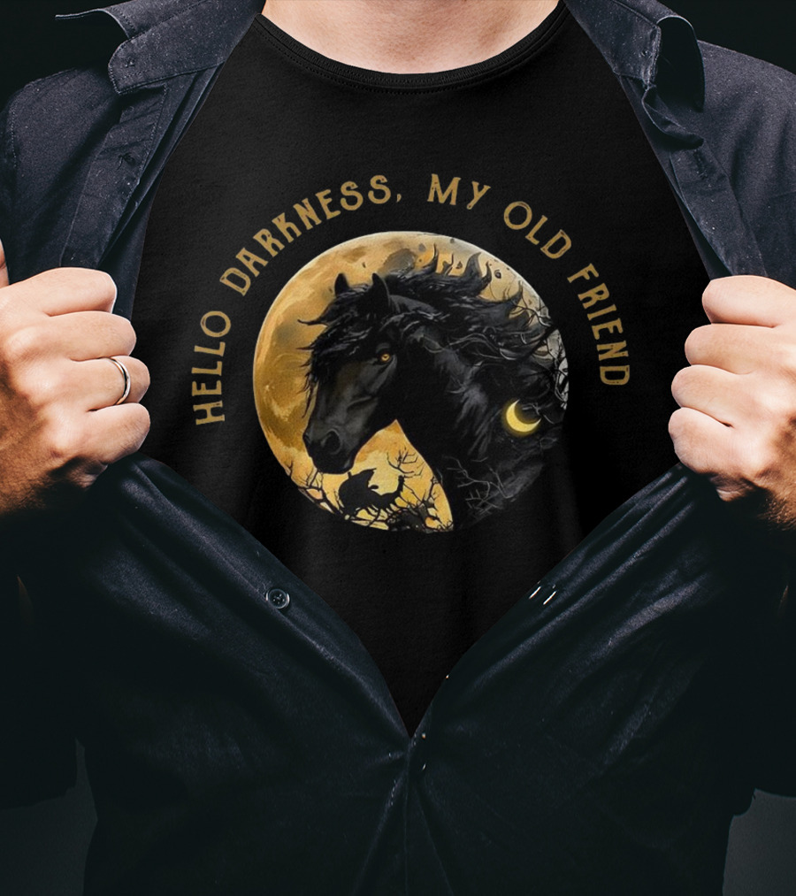 Hello Darkness My Old Friend Moon Horse T-Shirt