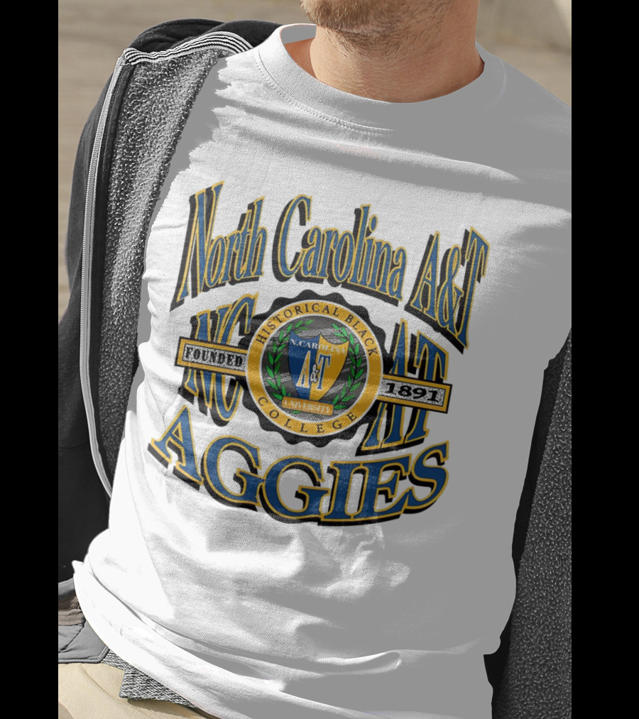 North Carolina A&T Aggies Historical Black College Founded 1891 Crest T-Shirt