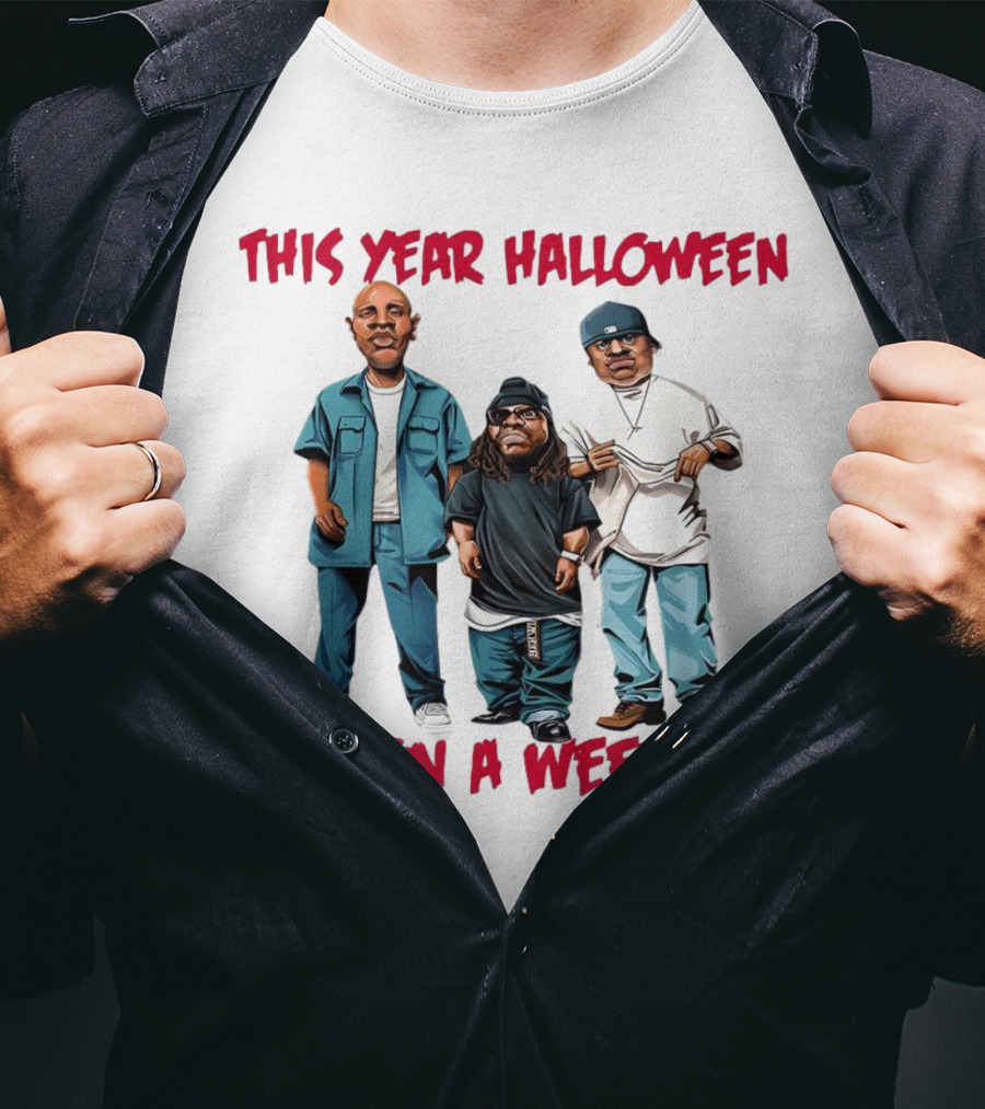 This Year Halloween Fell On A Weekend Trio In Hip-Hop T-Shirt