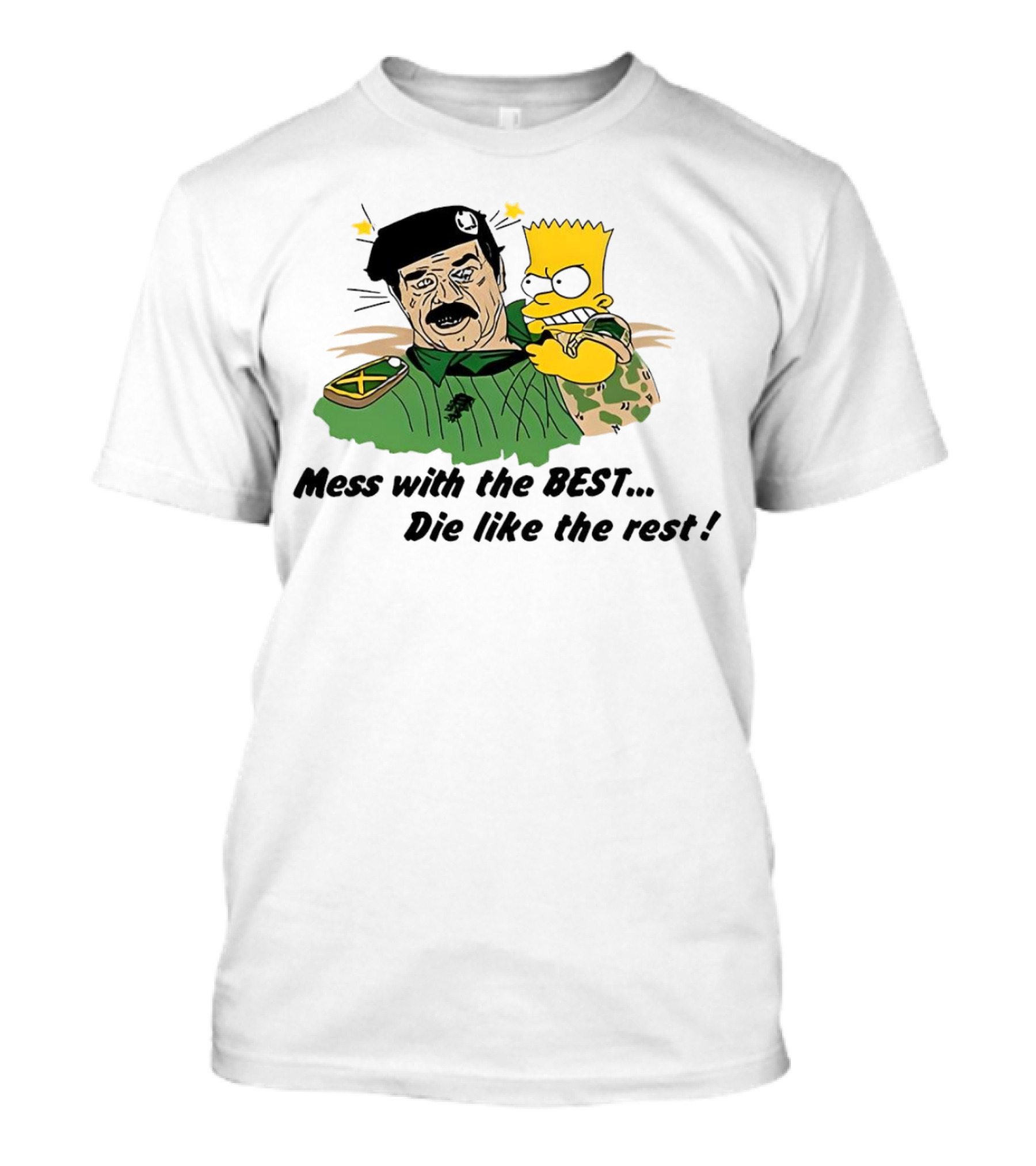 Bootleg Bart Simpson Mess With The Best Die Like The Rest Military Conflict Icons T-Shirt