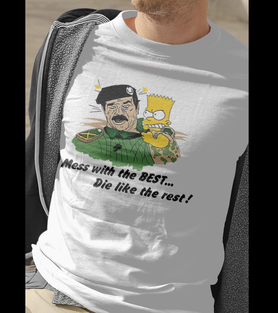 Bootleg Bart Simpson Mess With The Best Die Like The Rest Military Conflict Icons T-Shirt