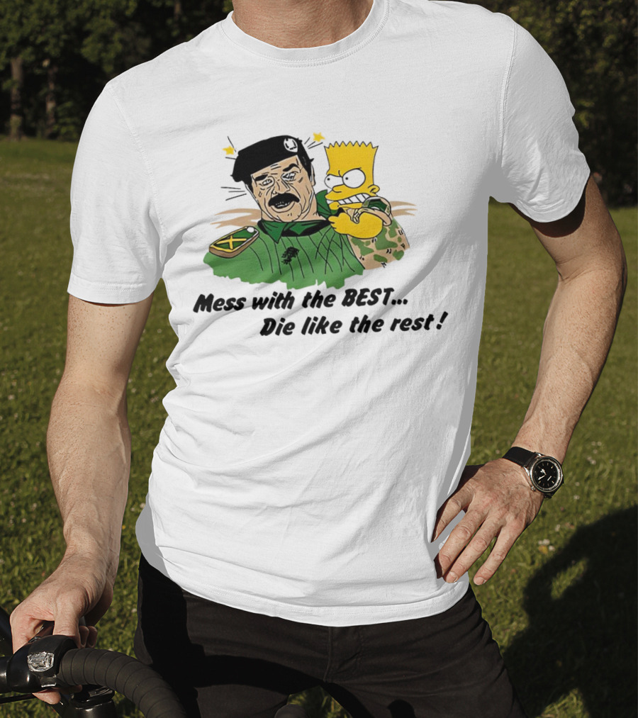 Bootleg Bart Simpson Mess With The Best Die Like The Rest Military Conflict Icons T-Shirt