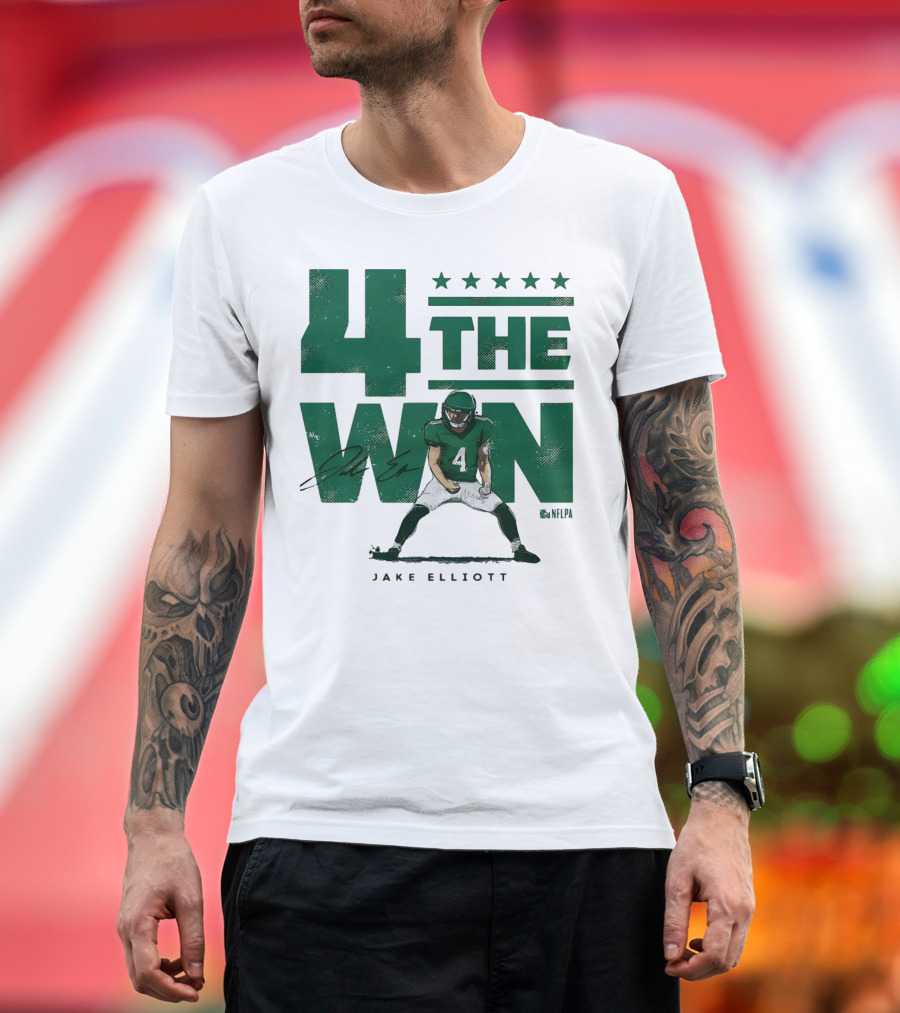 4 The Win Jake Elliott Football Player 4 Win G Signature T-Shirt