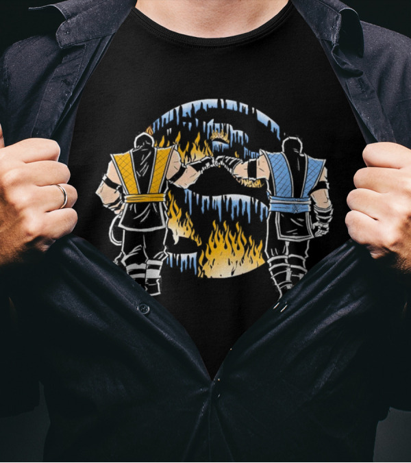Mortal Kombat Fist Bump Scorpion And Sub-Zero Iconic Matchup T-Shirt