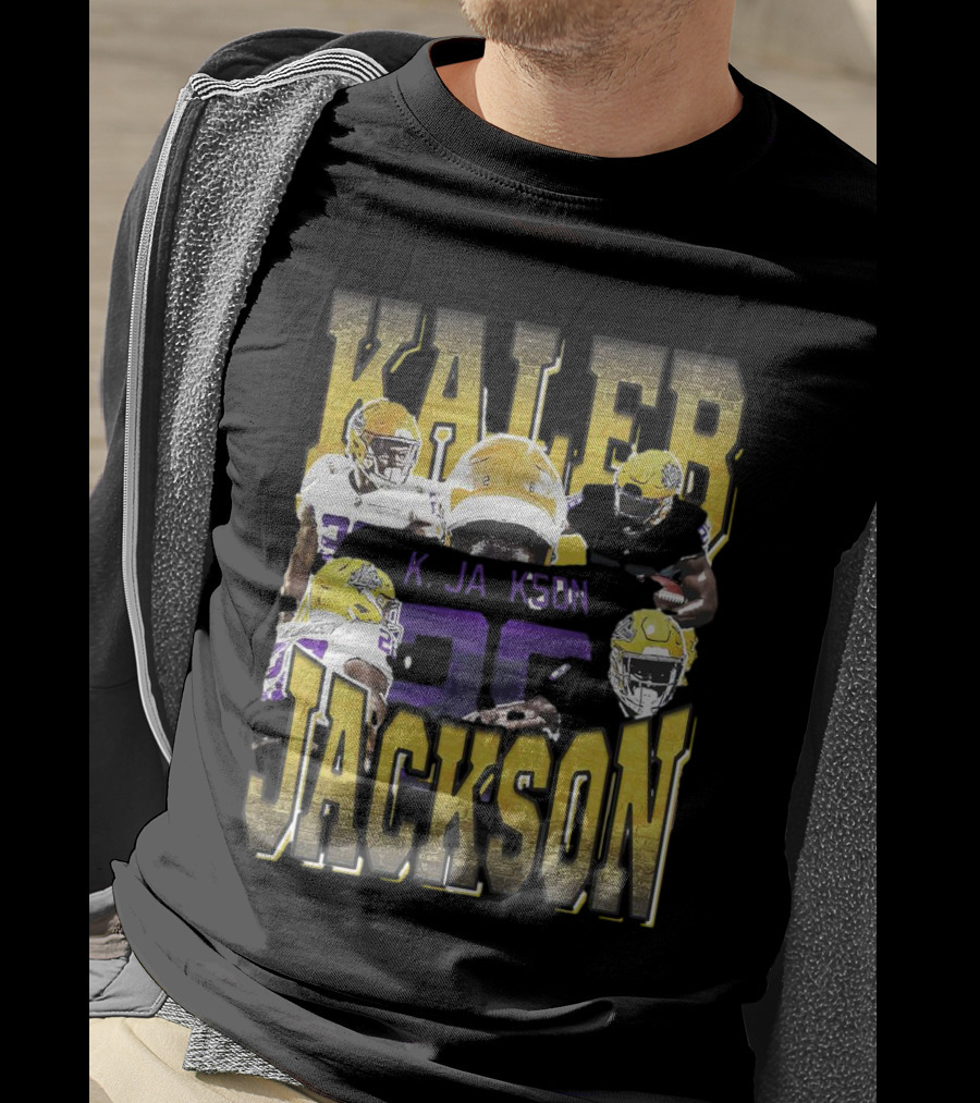 Kaleb Jackson LSU Tigers Football Vintage Retro Athlete Collage T-Shirt