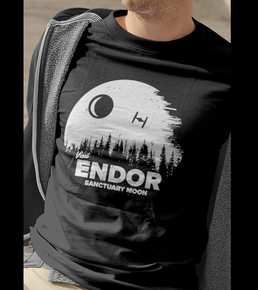 Visit Endor Sanctuary Moon Forest And Spaceship Scene T-Shirt