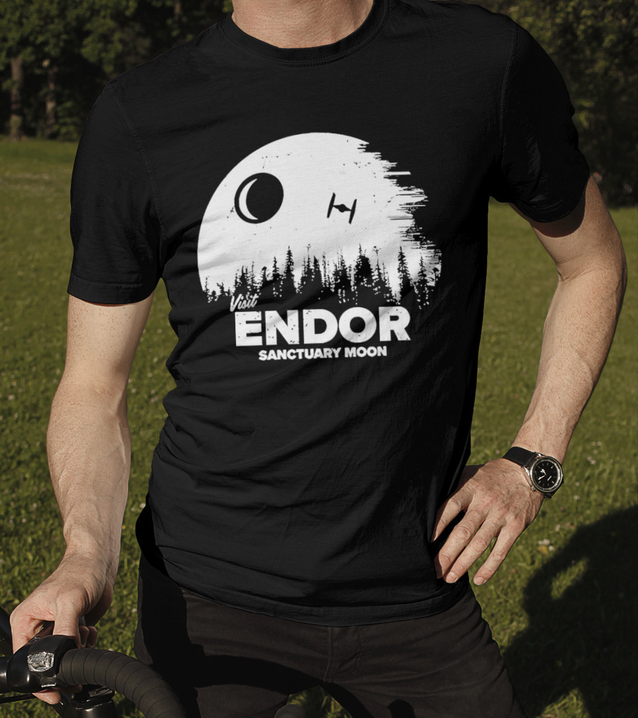 Visit Endor Sanctuary Moon Forest And Spaceship Scene T-Shirt