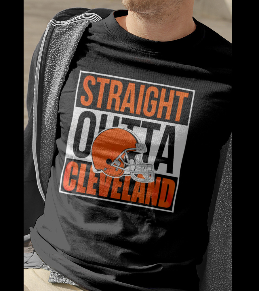 Cleveland Browns Straight Outta Cleveland Helmet T-Shirt