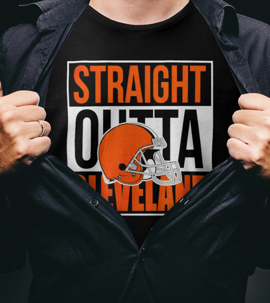 Cleveland Browns Straight Outta Cleveland Helmet T-Shirt