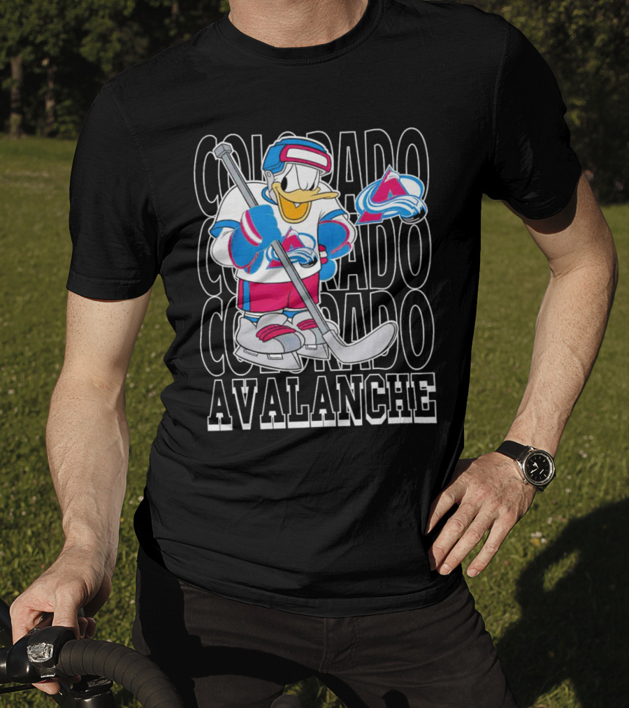 Colorado Avalanche Disney Donald Duck Hockey Team Burgundy T-Shirt