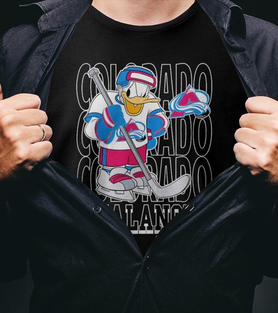 Colorado Avalanche Disney Donald Duck Hockey Team Burgundy T-Shirt