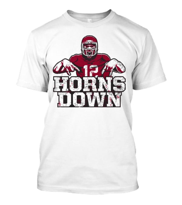 Horns Down 12 Oklahoma Sooners Football Player T-Shirt