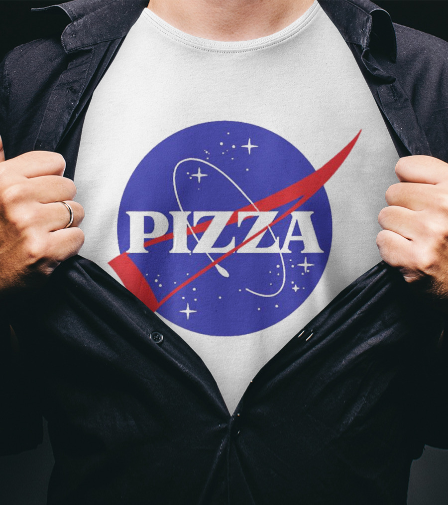 Pizza NASA Style Logo Parody Interstellar T-Shirt