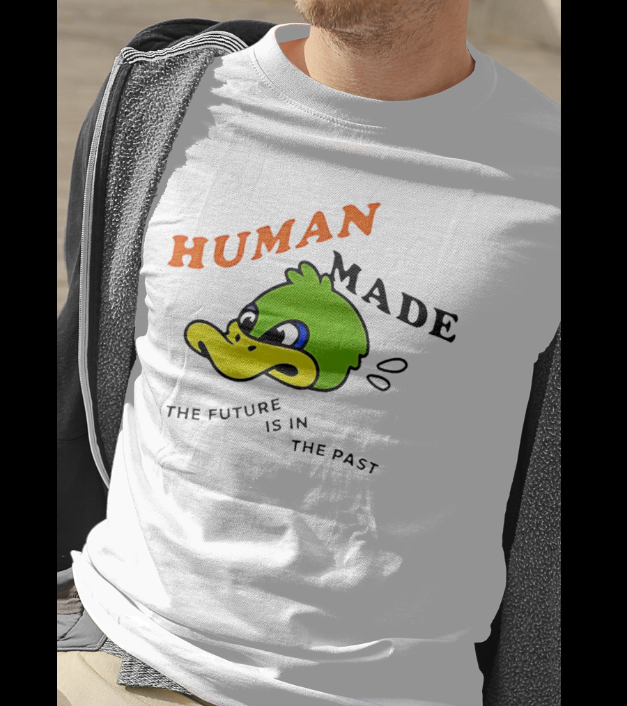 Human Made Duck With The Future Is In The Past Text T-Shirt